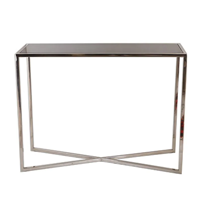 Casa Padrino designer console silver 100 x 35 xh. 75 cm - console table with black glass top Top-Preis