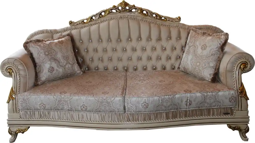 Casa Padrino Luxury Baroque Sofa Black / White / Gold 210 cm - Bench Furniture - Luxury Hotel Collection Kracherpreis