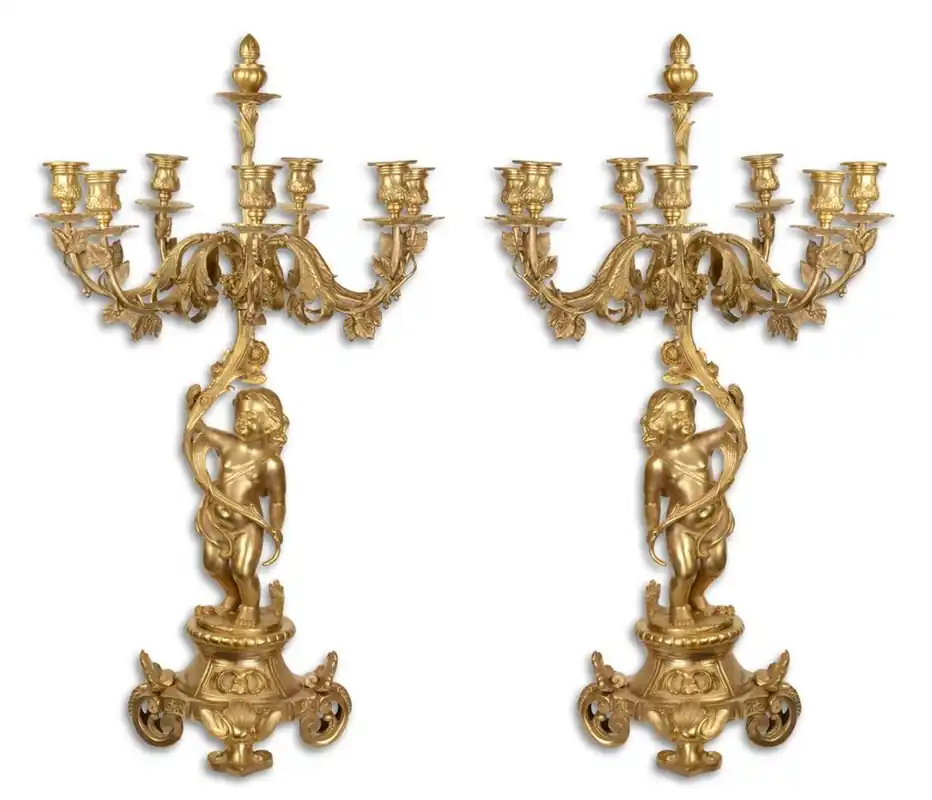 Knallerangebot Casa Padrino Baroque Candlestick Set Gold 46 x 46 x H. 83 cm - Elegant & Sumptuous