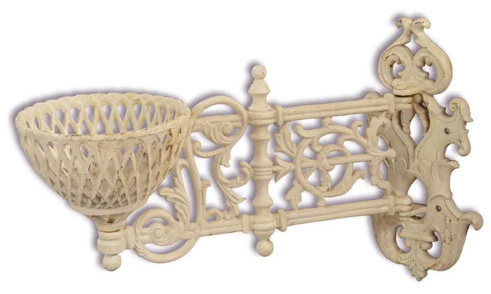 Super-Preis Casa Padrino Art Nouveau Flowerpot Wall Hanger Antique Cream 24.2 x 61.5 cm - Garden Deco