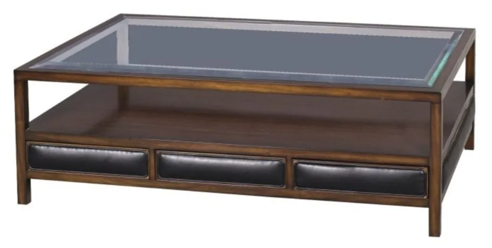 Casa Padrino luxury coffee table brown / black 120 x 80 x H. 41 cm - Mahogany Living Room Table with 3 Drawers Sonderangebot