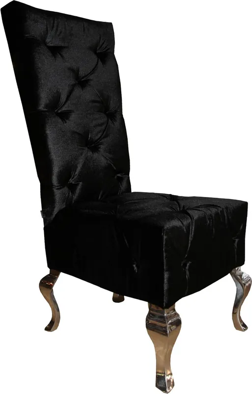 Must-Have Casa Padrino designer dining chair black / silver - luxury quality - high-back chair