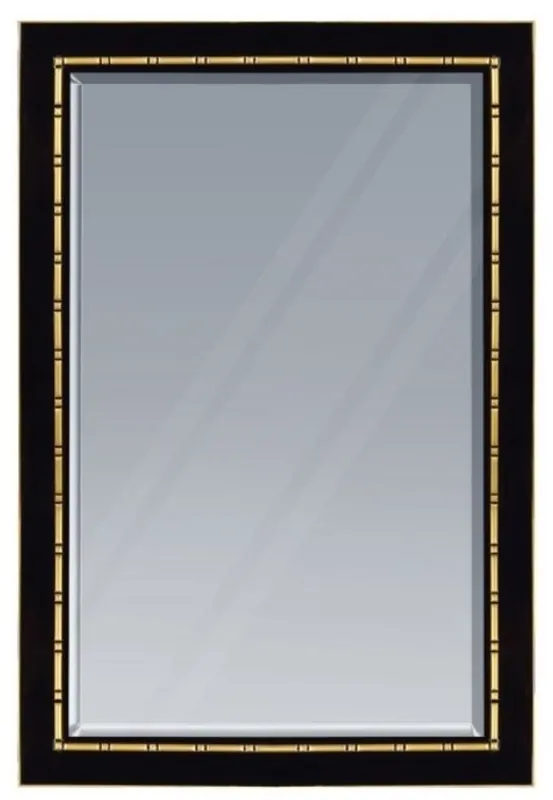 Garantierte Lieferung Casa Padrino Luxury Wall Mirror Black / Gold 81 x H. 106 cm - Luxury Collection