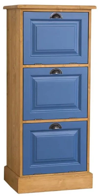 Preisreduziert Casa Padrino country style dresser natural colors / blue 55 x 40 x H. 126 cm - Furniture in Country Style