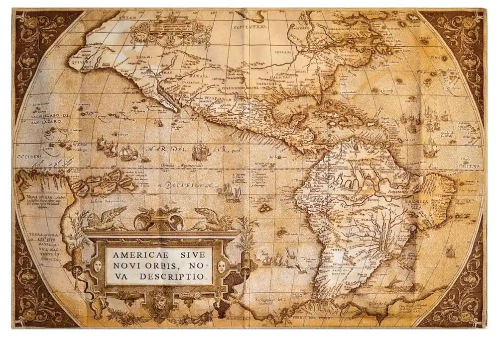 Neuheit Casa Padrino Art Deco Tapestry World Map Brown / Beige 180 x 130 cm - Art Deco Furniture