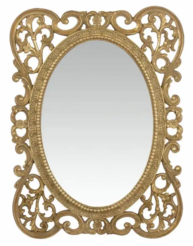 Casa Padrino baroque style polyresin wall mirror gold 29.1 x H. 39.1 cm - Baroque Furniture Schneller Versand