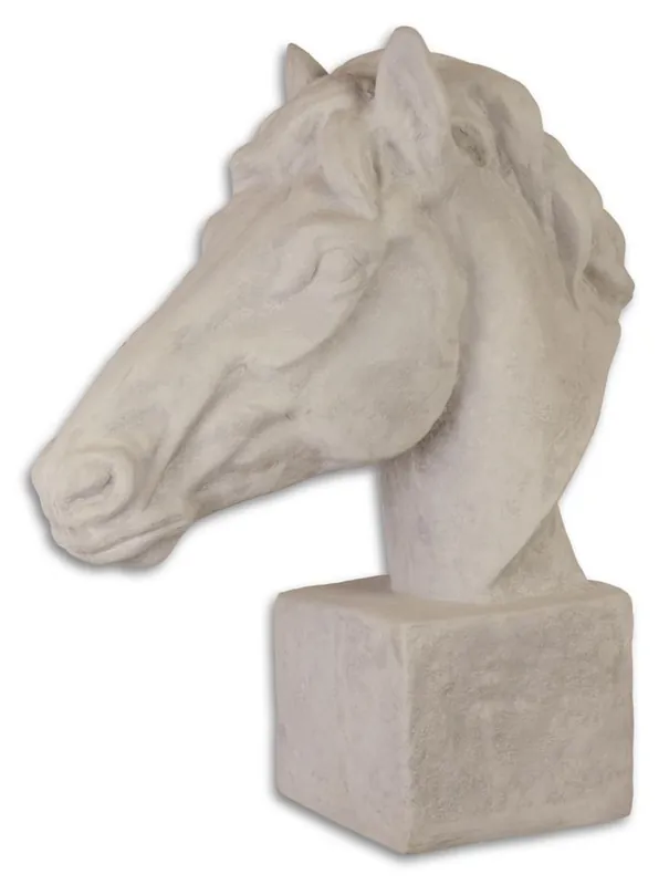 Casa Padrino Garden Terrace Decoration Horsehead Sculpture White Gray 21.8 x 58 x H. 64.4 cm - Hotel & Restaurant Decoration Günstig