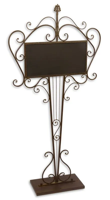 Expressversand Casa Padrino Art Nouveau wrought iron blackboard brown 62.5 x 19 x H. 128.5 cm - Gastronomy Guest Board