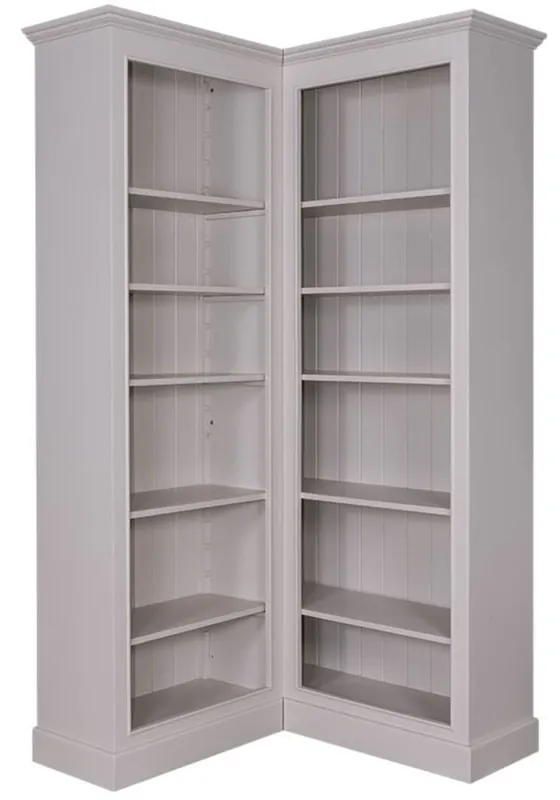 Must-Have Casa Padrino Country Style Corner Bookcase Gray 108 x 108 x H. 210 cm - Country Style Corner Cabinet