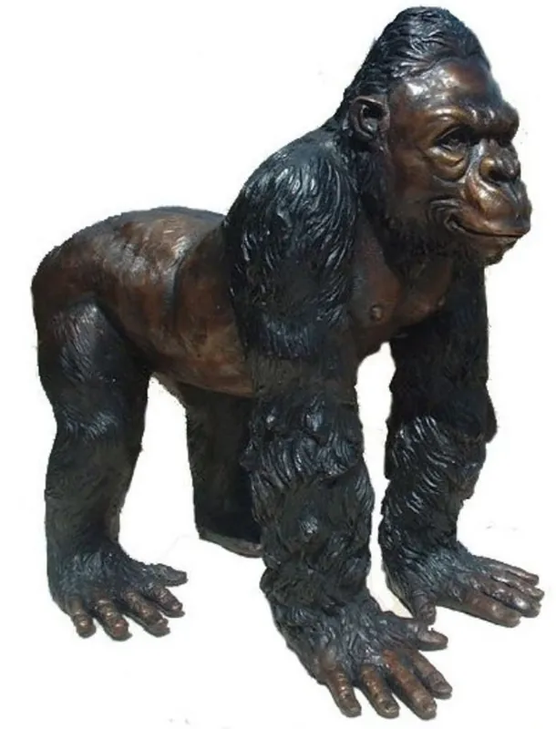 Casa Padrino Luxury Gorilla Bronze Figure Bronze / Black 22 x 30 x H 39 cm - Luxury Bronze Sculpture Wochenendangebot