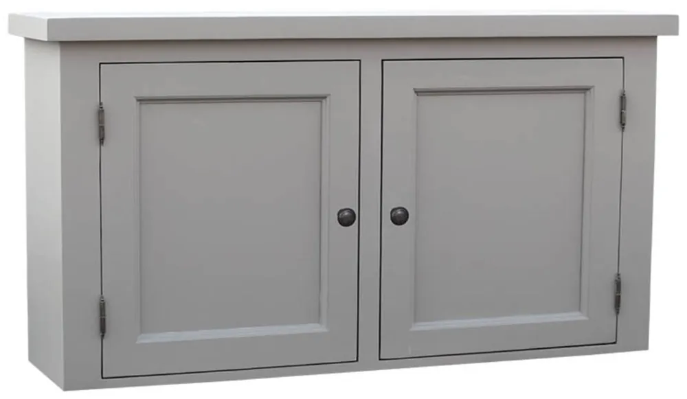 Casa Padrino Country Style Kitchen Hanging Wall Cabinet Gray 120 x 31 x H. 65 cm - Country Style Kitchen Cabinet with 2 Doors Letzte Chance