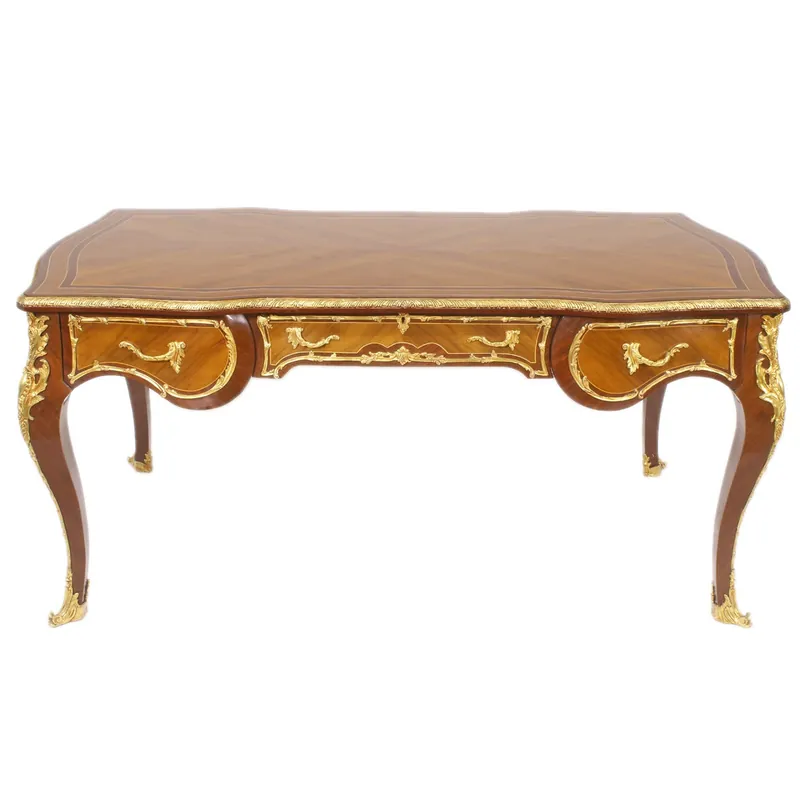 Casa Padrino Baroque Desk Mahogany 175cm x 90cm x H.80 - Antique style secretary furniture Top-Preis