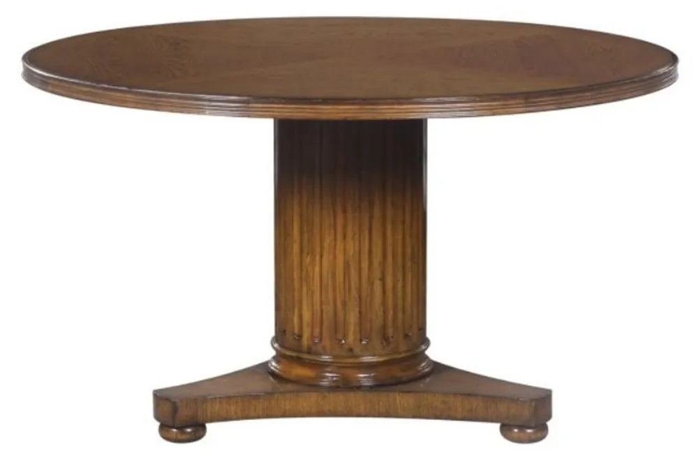 Casa Padrino luxury oak wood dining table brown Ø 135 x H. 78 cm - Solid Wood Dining Room Furniture Knallerangebot