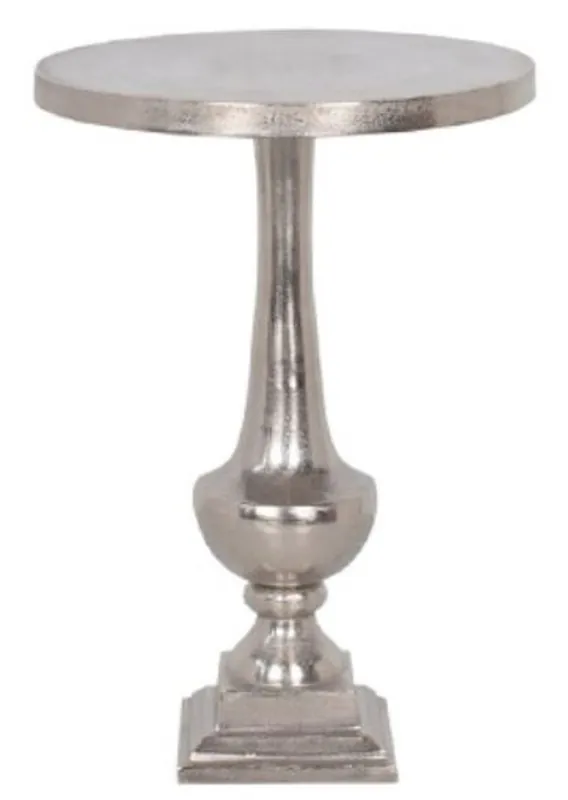 Direkt Vom Hersteller Casa Padrino Baroque Style Side Table Silver Ø 39 x H. 55 cm - Round Aluminum Table