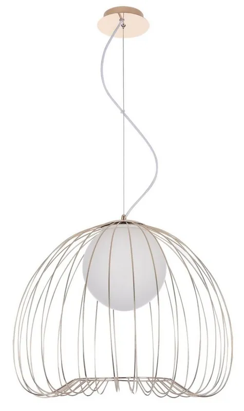 Sonderangebot Casa Padrino Hanging Lamp Gold / White Ø 50 x H. 41 cm - Luminaire Made of Curved Metal Rods