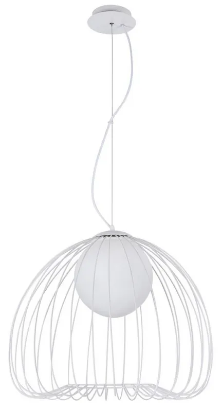 Ausverkauf Casa Padrino Hanging Lamp White Ø 50 x H. 41 cm - Luminaire Made of Curved Metal Rods
