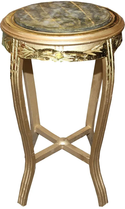 Casa Padrino Baroque Side Table Round Gold / Green Antique Look - 68 x 40cm Saisonangebot