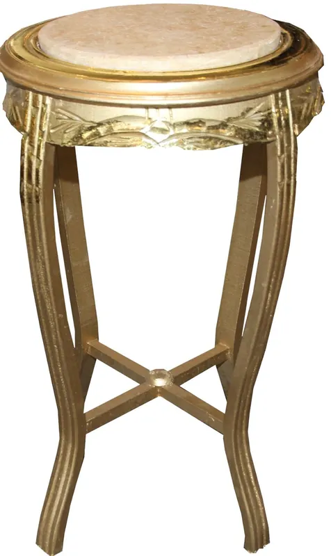 Sofort Bestellen Casa Padrino Baroque Side Table Round Gold / cream Antique Look - 70 x 40cm