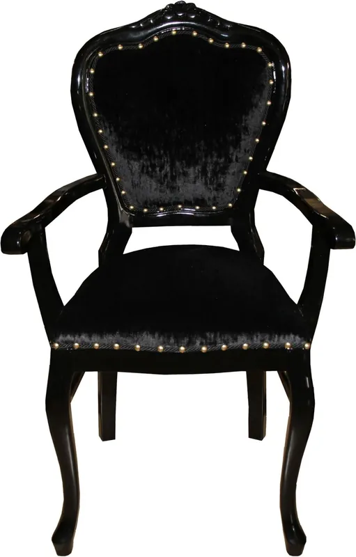Beliebt Casa Padrino Baroque Luxury Ladies Chair with Armrests Black Black - Ladies Dressing Table Chair - Limited Edition