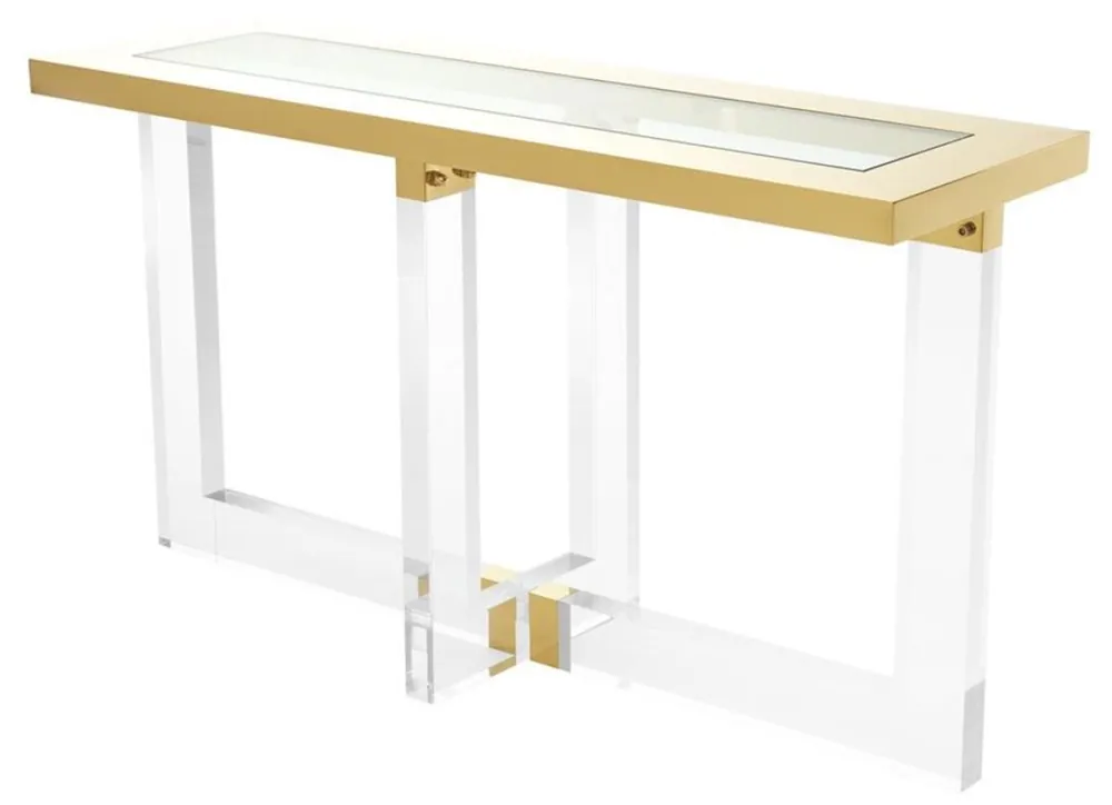 Casa Padrino Console / Console Table Gold 140 x 45 x H. 78 cm - Luxury Furniture Ausverkauf