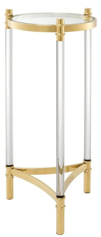 Knallerangebot Casa Padrino side table / flower table gold Ø 41 x H. 90.5 cm - Luxury Quality
