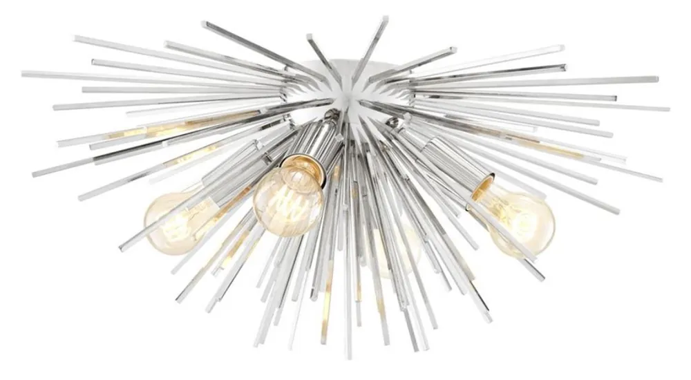 Expressversand Casa Padrino Ceiling Light / Ceiling Lamp Silver Ø 58 x H. 26.5 cm - Luxury Collection