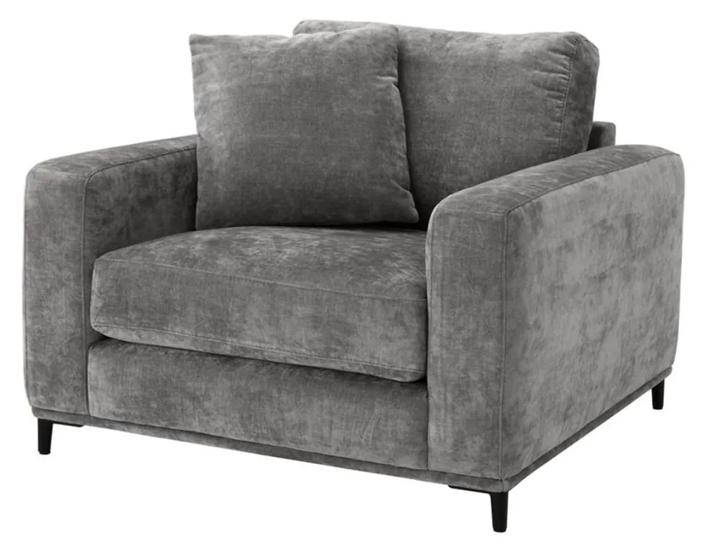 Casa Padrino Luxury Living Room Armchair Gray / Black 105 x 102 x H. 80 cm - Living Room Furniture Top-Angebot
