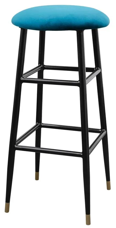 Top-Angebot Casa Padrino Luxury Bar Stool Blue / Black Ø 37 x H. 76 cm - Bar Stool with Velvet Fabric
