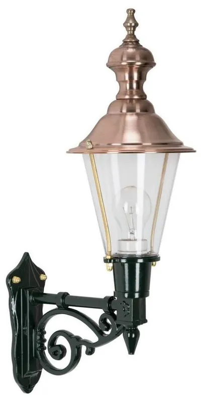 Saisonangebot Casa Padrino aluminum exterior wall lamp exterior lantern black / copper 19 x 32.5 x H. 56 cm - Handcrafted Nostalgic Garden Terassen Balcony Light