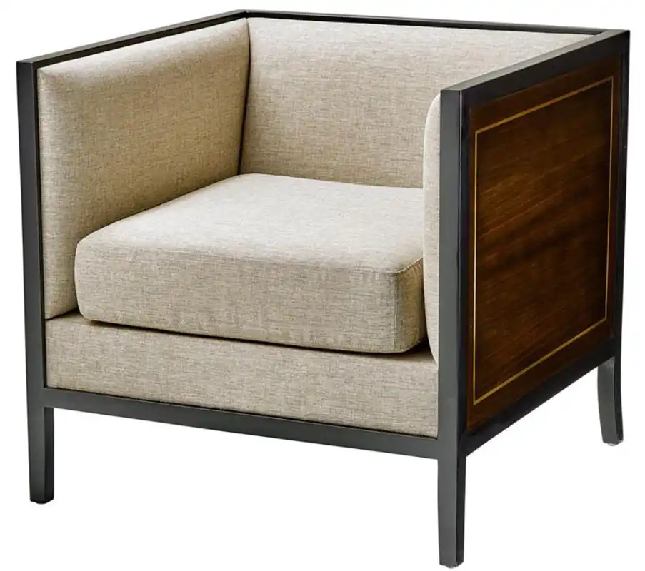Direktkauf Casa Padrino luxury armchair gray / black / brown 70 x 70 x H. 67.5 cm - Hotel Furniture
