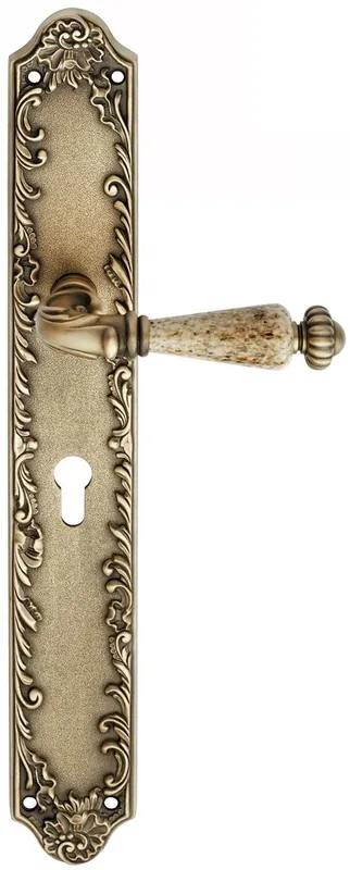 Casa Padrino baroque door handle set brass patinated 15.1 x H. 40.6 cm - Baroque Style Door Handle Set with Noble Porcelain Handle Bestpreis