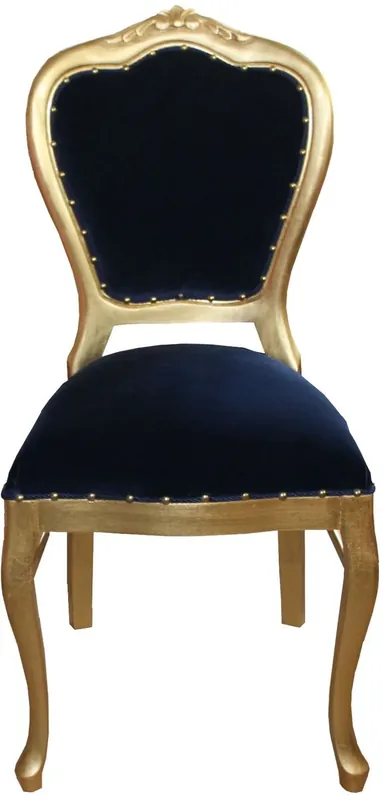 Casa Padrino Baroque Luxury Ladies Chair Royal Blue / Gold - Ladies Dressing Table Chair - Limited Edition Highlight