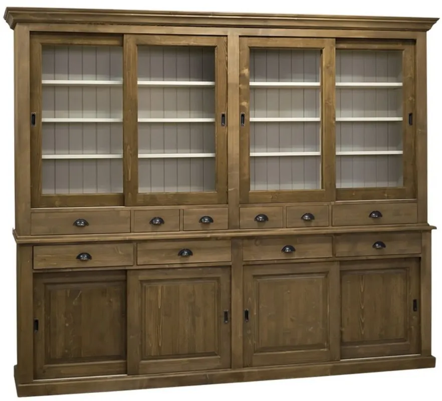 Casa Padrino Country Style Kitchen Cabinet 268 x 48 x H. 225 cm - Various Colors - 2 Piece Kitchen Cabinet with 8 Sliding Doors and 10 Drawers Bestseller