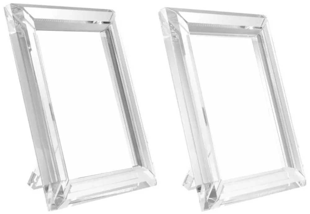 Nur Heute Casa Padrino Table Picture Frame Set 19 x 2.5 x H. 24 cm - Luxury Crystal Glass Decoration Accessories
