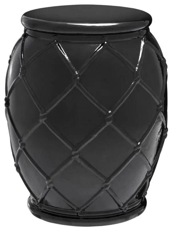Preis Gesenkt Casa Padrino deco ceramic drum antique black Ø 35 x H. 46 cm - Luxury Collection