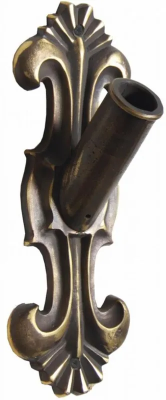 Markenprodukt Casa Padrino Baroque Flag Pole Holder Bronze 12 x 11 x H. 33 cm - Handmade Flag Pole Holder in Baroque Style