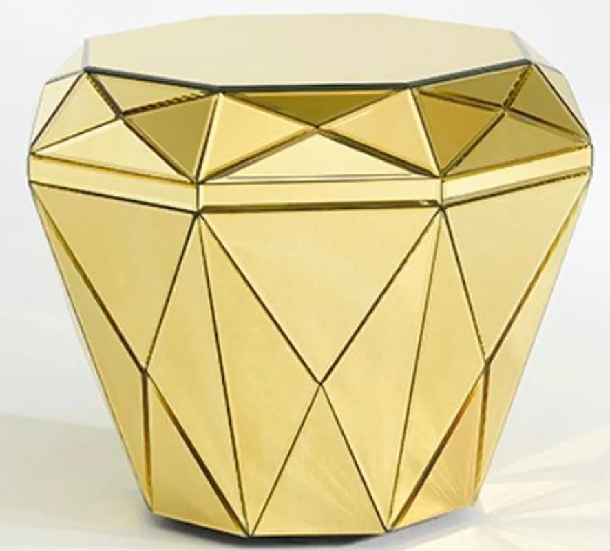 Super-Preis Casa Padrino luxury mirror glass side table / stool gold 55 x 55 x H. 45 cm - Designer Furniture