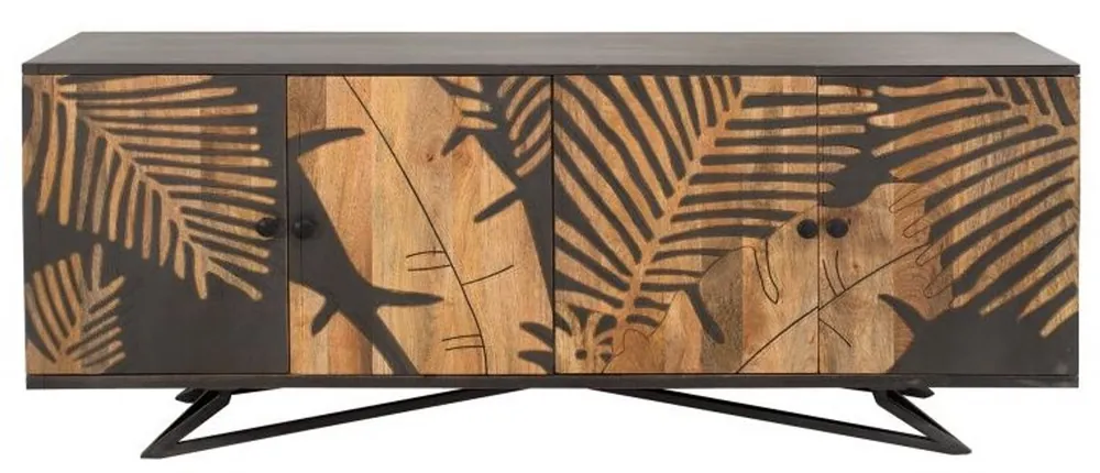 Casa Padrino Designer Dresser Sideboard 175 x 45 x H.75cm TV Cabinet - Handmade from solid mango wood! Nur Für Kurze Zeit
