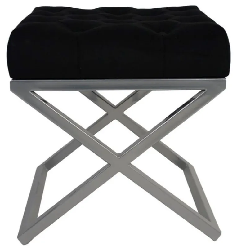 Casa Padrino Luxury Stool / Cross Stool 45 x 45 x H. 47 cm - Various Colors - Chesterfield Stool Billig