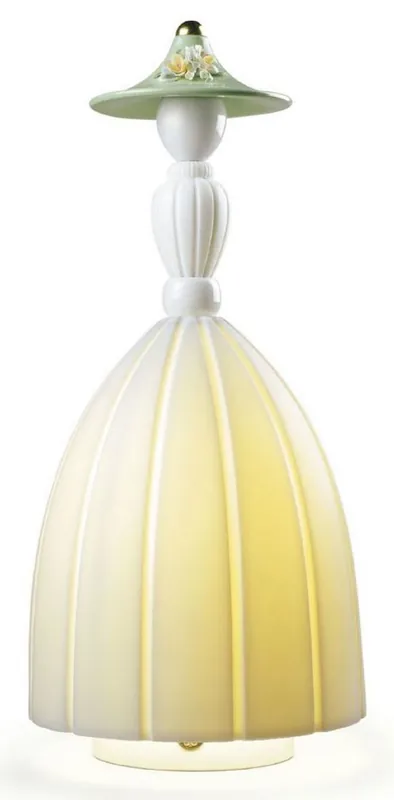 Meistverkauft Casa Padrino Designer Porcelain LED Table Lamp Lady White / Multicolor Ø 17 x H. 37 cm - Luxury Quality