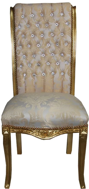 Solange Der Vorrat Reicht Casa Padrino Baroque high-backed dining chair cream - high-back chair furniture Baroque Furniture