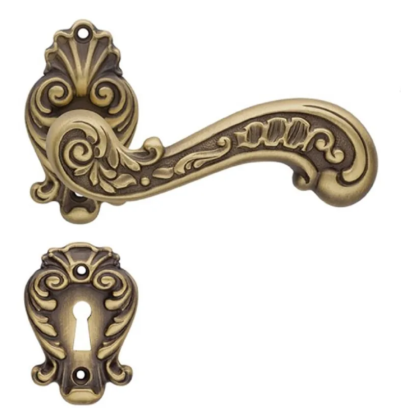 Geprüft Casa Padrino Baroque Door Handle Set Brass Patinated 14.1 x H. 8.4 cm - Baroque Door Handles