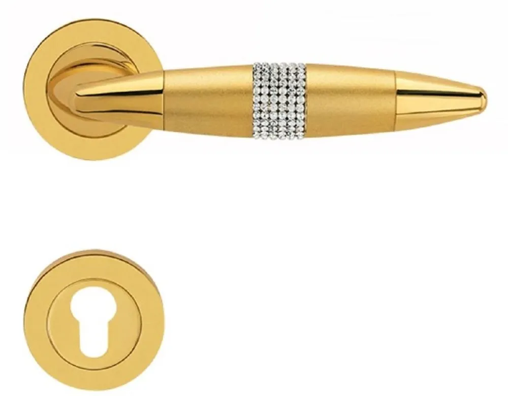 Casa Padrino Luxury Door Handle Set Gold 16 x H. 5 cm - Door Handles with Swarovski Crystals Angebot