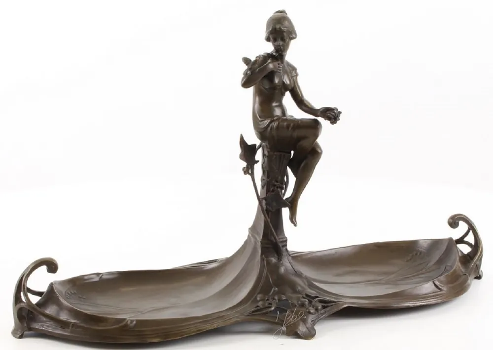 Billig Casa Padrino Art Nouveau Double Serving Tray Bronze 43.9 x 16.9 x H. 25 cm - Gastronomy Accessories