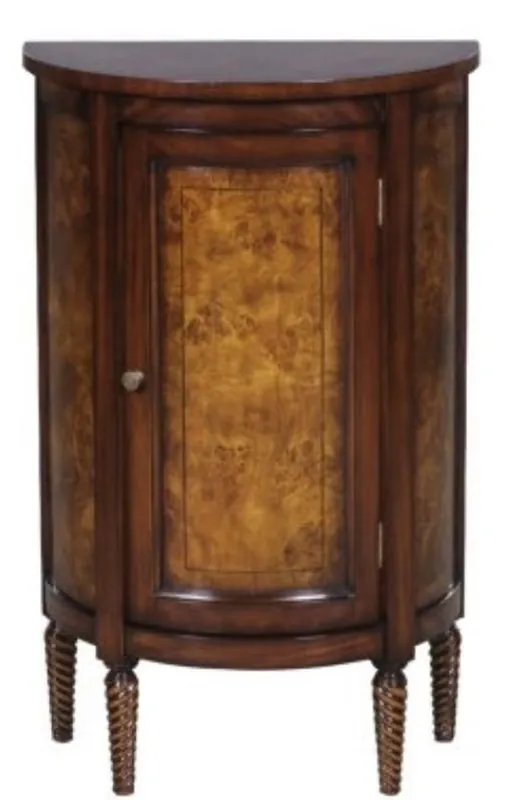 Casa Padrino luxury Art Nouveau chest of drawers light brown / brown 51 x 28 x H. 82 cm - Small Semicircular Cabinet with Door Neue Ware
