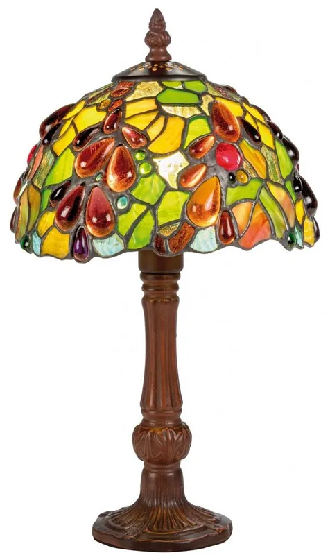 Casa Padrino Luxury Tiffany Table Lamp Multicolor Ø 20 x H. 35 cm - Handmade Stool Lamp Neue Ware