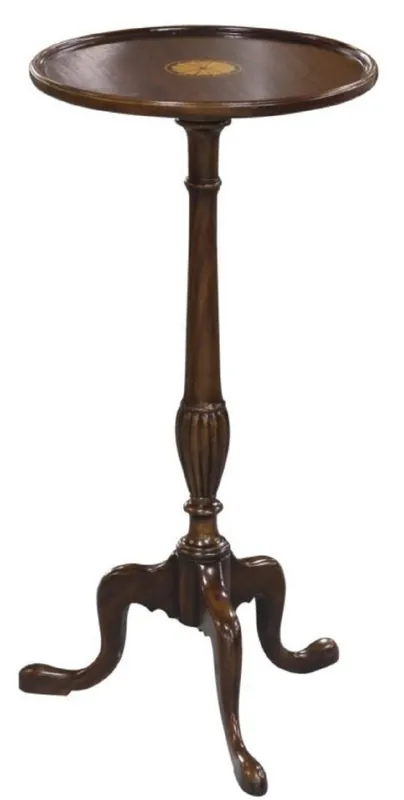 Nur Für Kurze Zeit Casa Padrino Luxury Baroque Side Table Dark Brown / Gold Ø 30 x H. 62 cm - Round Mahogany Flower Table