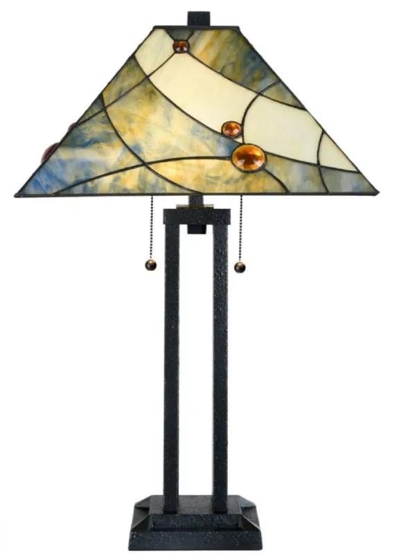 Sichere Zahlung Casa Padrino Luxury Tiffany Table Lamp Multicolor / Black 45 x 45 x H. 75 cm - Luxury Table Light