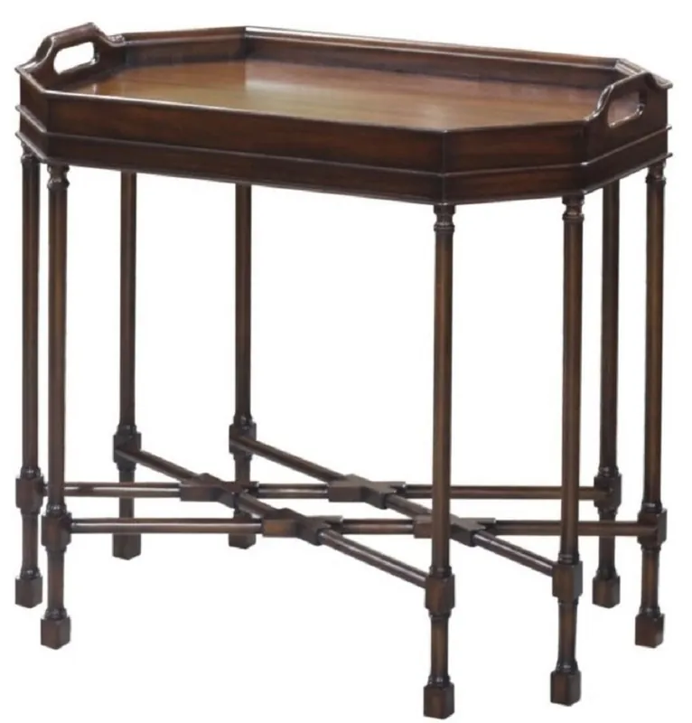 Angebot Casa Padrino Luxury Coffee Table / Serving Table Dark Brown 66 x 41 x H. 62 cm - Mahogany Coffee Table with Detachable Tray