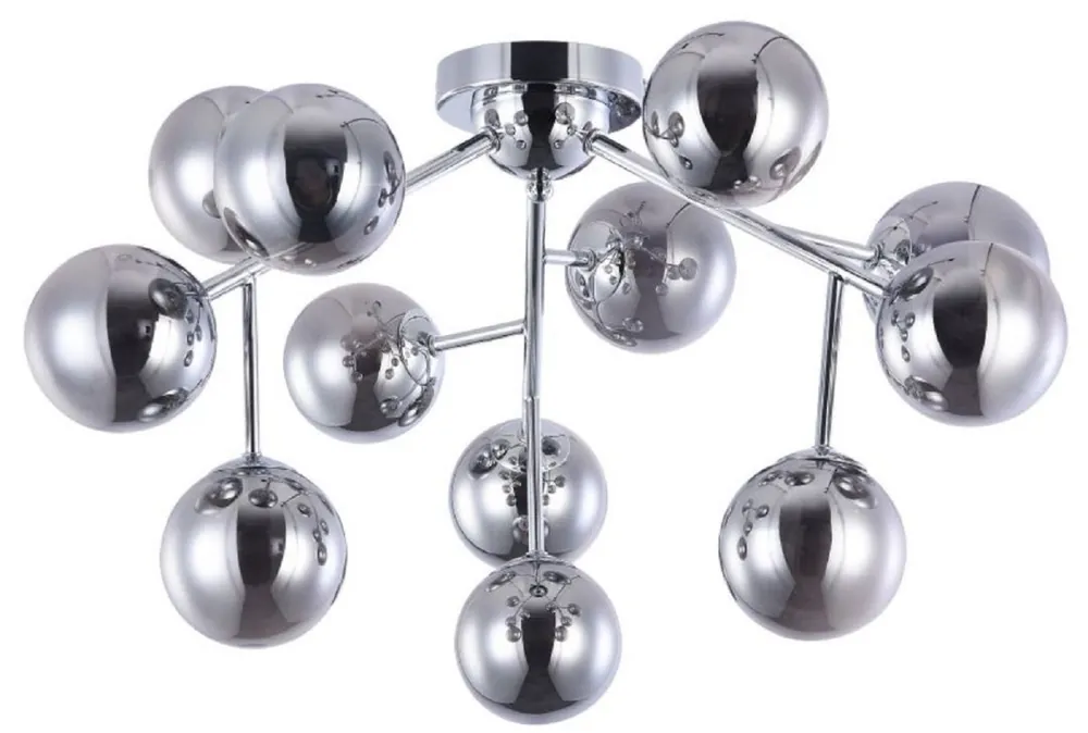 Casa Padrino living room ceiling lamp silver Ø 60 x H. 20 cm - Ceiling Light with Spherical Lampshades Geprüft